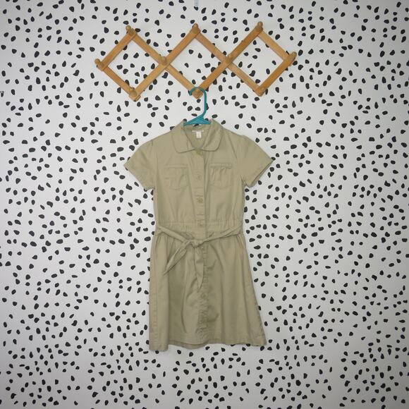 Cat & Jack Khaki Button Front Safari Girls Shirt Dress - Picture 1 of 6